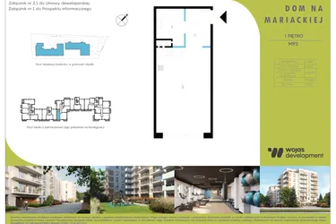 Rzut - Mieszkanie na sprzedaż 1 pokój o powierzchni 34,75 m² - numer M93 w Dom Na Mariackiej