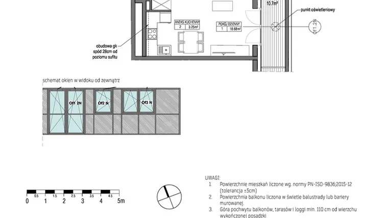 Rzut - Mieszkanie na sprzedaż 2 pokoje o powierzchni 42,43 m² - numer G.1.10.6 w City Park bud. G i H