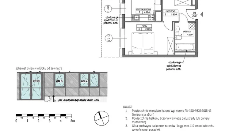 Rzut - Mieszkanie na sprzedaż 2 pokoje o powierzchni 47,59 m² - numer G.1.10.9 w City Park bud. G i H