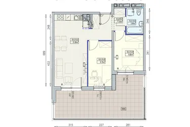 Rzut - Mieszkanie na sprzedaż 3 pokoje o powierzchni 52,67 m² - numer K2 10/0/10/3a w Południk 17 - budynek K2