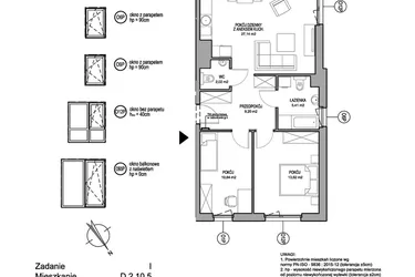 Rzut - Mieszkanie na sprzedaż 3 pokoje o powierzchni 68,23 m² - numer D.2.10.5 w Rumia Centralna