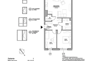 Rzut - Mieszkanie na sprzedaż 3 pokoje o powierzchni 69,11 m² - numer D.2.3.5 w Rumia Centralna