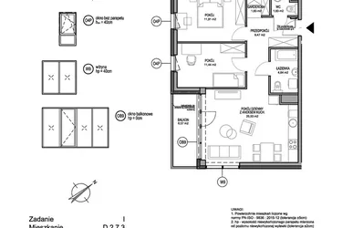 Rzut - Mieszkanie na sprzedaż 3 pokoje o powierzchni 66,65 m² - numer D.2.7.3 w Rumia Centralna