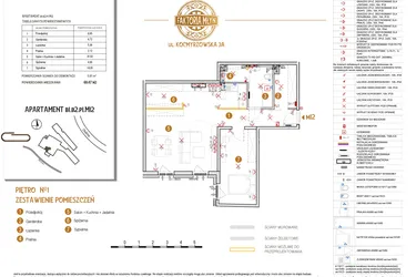 Rzut - Mieszkanie na sprzedaż 2 pokoje o powierzchni 69,47 m² - numer B1.B2.P1.M12 w Faktoria Młyn
