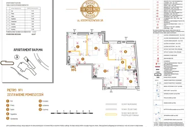 Rzut - Mieszkanie na sprzedaż 3 pokoje o powierzchni 62,21 m² - numer B4.P1.M4 w Faktoria Młyn