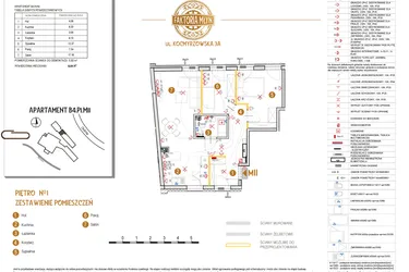 Rzut - Mieszkanie na sprzedaż 3 pokoje o powierzchni 61,84 m² - numer B4.P1.M11 w Faktoria Młyn
