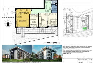 Rzut - Mieszkanie na sprzedaż 4 pokoje o powierzchni 76,97 m² - numer C08 w Duo Park