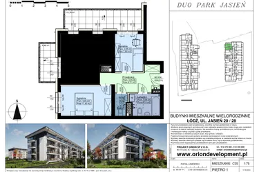 Rzut - Mieszkanie na sprzedaż 3 pokoje o powierzchni 52,12 m² - numer C35 w Duo Park