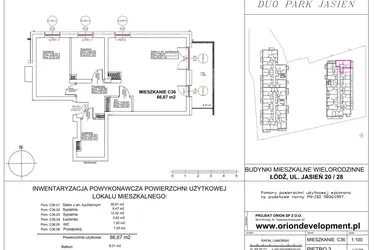 Rzut - Mieszkanie na sprzedaż 4 pokoje o powierzchni 66,67 m² - numer C36 w Duo Park