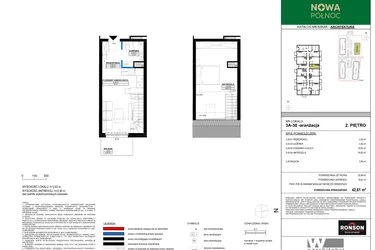 Rzut - Mieszkanie na sprzedaż 2 pokoje o powierzchni 42,15 m² - numer 3A_30 w Nowa Północ etap 2