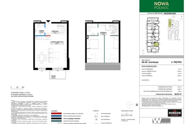 Rzut - Mieszkanie na sprzedaż 3 pokoje o powierzchni 63,48 m² - numer 4A_20 w Nowa Północ etap 2