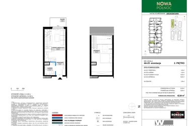 Rzut - Mieszkanie na sprzedaż 2 pokoje o powierzchni 41,29 m² - numer 4A_25 w Nowa Północ etap 2