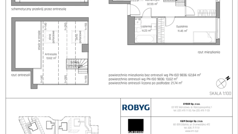 Rzut - Mieszkanie na sprzedaż 4 pokoje o powierzchni 76,35 m² - numer A5.2M01 w ROSA Residence