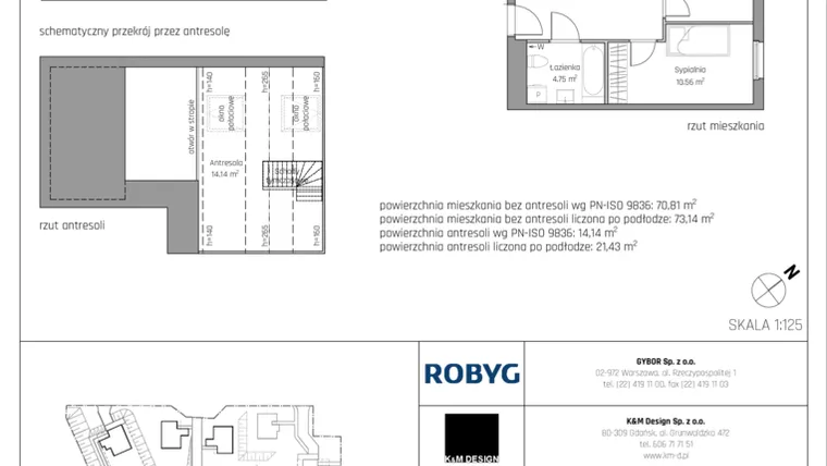Rzut - Mieszkanie na sprzedaż 4 pokoje o powierzchni 84,78 m² - numer A3.2M01 w ROSA Residence