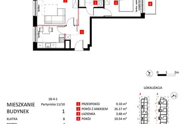 Rzut - Mieszkanie na sprzedaż 2 pokoje o powierzchni 66,11 m² - numer AJ_11/10 w Apartamenty Jeździecka