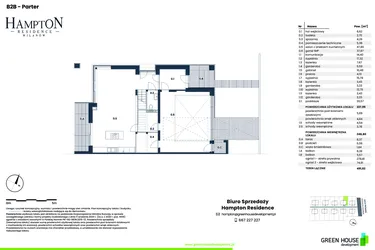 Rzut - Dom na sprzedaż 4 pokoje o powierzchni 227,95 m² - numer HB2B w Hampton Residence Wilanów