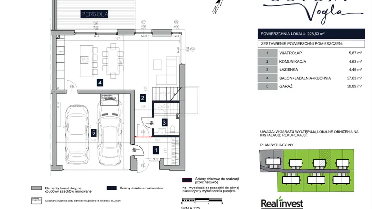 Rzut - Dom na sprzedaż 5 pokoi o powierzchni 227,31 m² - numer C2 w Ostoja Vogla