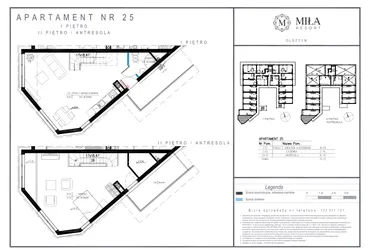Rzut - Mieszkanie na sprzedaż 2 pokoje o powierzchni 70,72 m² - numer 25 w Miła Resort