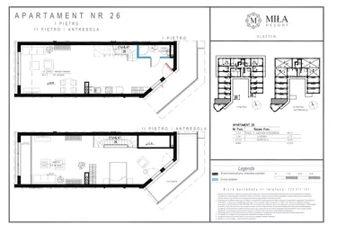 Rzut - Mieszkanie na sprzedaż 2 pokoje o powierzchni 93,69 m² - numer 26 w Miła Resort