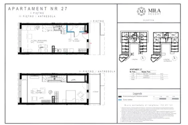 Rzut - Mieszkanie na sprzedaż 2 pokoje o powierzchni 73,58 m² - numer 27 w Miła Resort