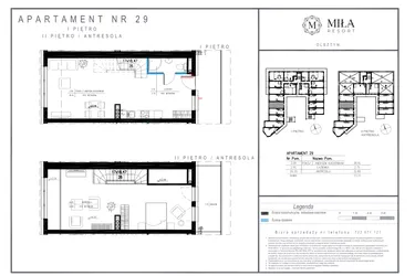 Rzut - Mieszkanie na sprzedaż 2 pokoje o powierzchni 73,71 m² - numer 29 w Miła Resort