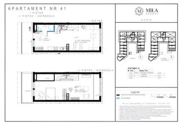 Rzut - Mieszkanie na sprzedaż 2 pokoje o powierzchni 71,92 m² - numer 41 w Miła Resort
