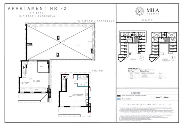 Rzut - Mieszkanie na sprzedaż 3 pokoje o powierzchni 71,92 m² - numer 42 w Miła Resort