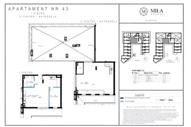 Rzut - Mieszkanie na sprzedaż 3 pokoje o powierzchni 107,41 m² - numer 43 w Miła Resort