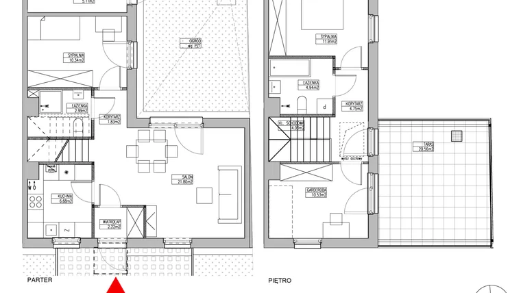 Rzut - Dom na sprzedaż 4 pokoje o powierzchni 82,02 m² - numer RJ5/D2/D18/B w Robyg Jagodno