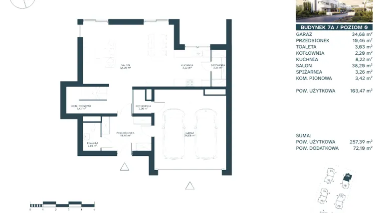 Rzut - Dom na sprzedaż 7 pokoi o powierzchni 243,66 m² - numer 7A w Ville Ogrodowa