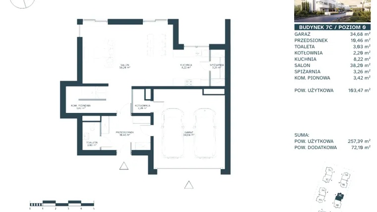 Rzut - Dom na sprzedaż 7 pokoi o powierzchni 243,66 m² - numer 7C w Ville Ogrodowa