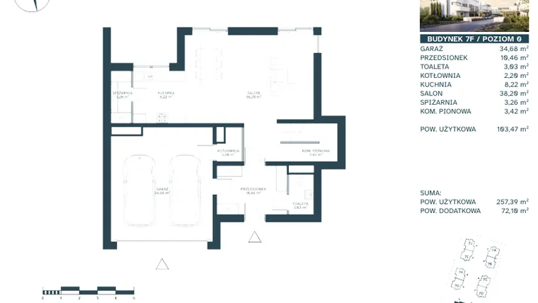 Rzut - Dom na sprzedaż 7 pokoi o powierzchni 243,66 m² - numer 7F w Ville Ogrodowa