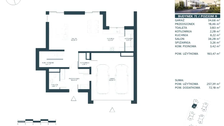 Rzut - Dom na sprzedaż 7 pokoi o powierzchni 243,66 m² - numer 7I w Ville Ogrodowa