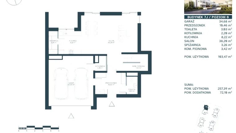 Rzut - Dom na sprzedaż 7 pokoi o powierzchni 243,66 m² - numer 7J w Ville Ogrodowa