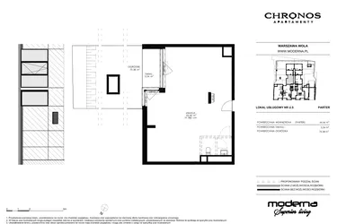 Rzut - Lokal użytkowy na sprzedaż 1 pokój o powierzchni 66,22 m² - numer U5 w Chronos