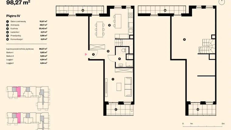 Rzut - Mieszkanie na sprzedaż 4 pokoje o powierzchni 97,26 m² - numer 71 w Sołtysowska