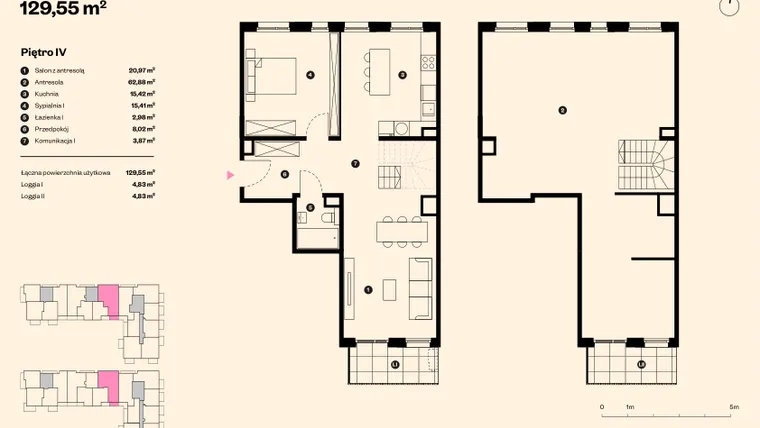 Rzut - Mieszkanie na sprzedaż 5 pokoi o powierzchni 126,5 m² - numer 51 w Sołtysowska