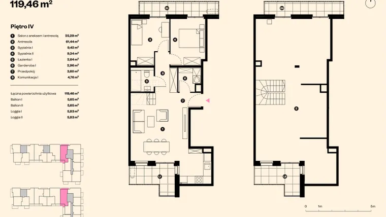 Rzut - Mieszkanie na sprzedaż 6 pokoi o powierzchni 117,66 m² - numer 29 w Sołtysowska