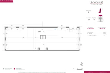 Rzut - Lokal użytkowy na sprzedaż 1 pokój o powierzchni 110,84 m² - numer 2/0/U/01 w Lechicka 65