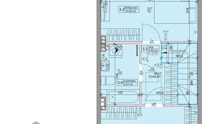 Rzut - Dom na sprzedaż 3 pokoje o powierzchni 63,99 m² - numer 11A w Ogrody Przyjaciół 5