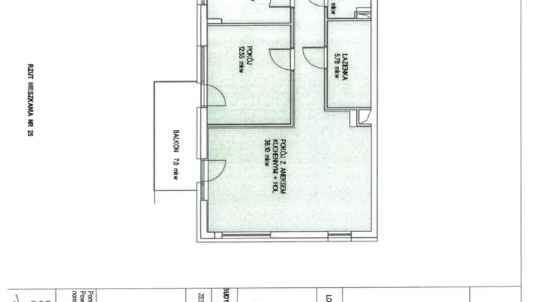 Rzut - Mieszkanie na sprzedaż 3 pokoje o powierzchni 69,12 m² - numer B.25 w Wólczańska 248 - etap II