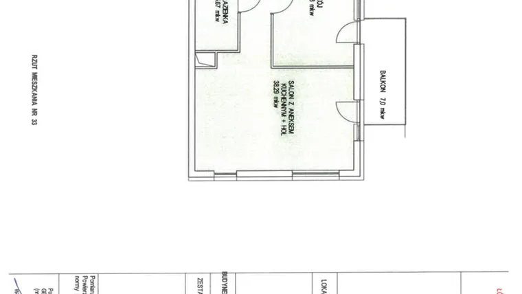 Rzut - Mieszkanie na sprzedaż 3 pokoje o powierzchni 69,03 m² - numer B.33 w Wólczańska 248 - etap II