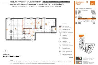 Rzut - Mieszkanie na sprzedaż 3 pokoje o powierzchni 66,77 m² - numer 24 w Zarzecze II Pruszków