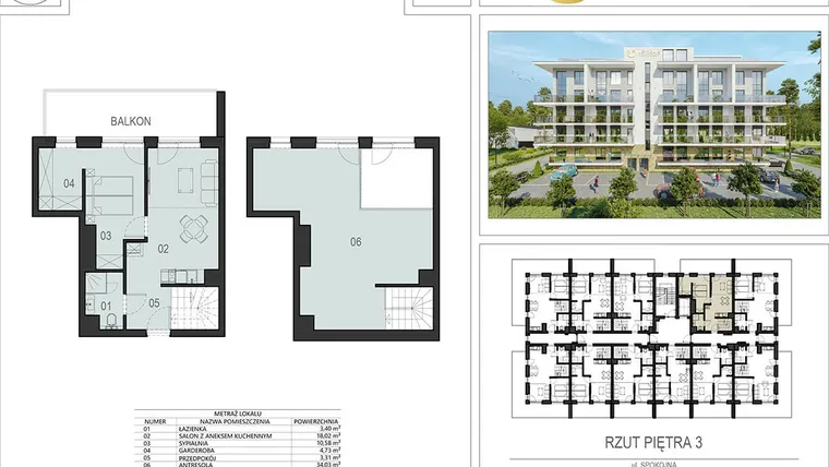 Rzut - Mieszkanie na sprzedaż 2 pokoje o powierzchni 74,77 m² - numer 3.01 w Ustronie Supreme Apartments