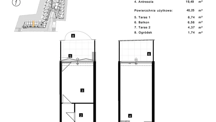 Rzut - Mieszkanie na sprzedaż 2 pokoje o powierzchni 40,25 m² - numer A.0.5 w Cisha Apartamenty Dziwnów