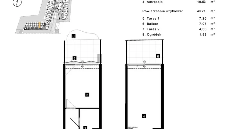 Rzut - Mieszkanie na sprzedaż 2 pokoje o powierzchni 40,27 m² - numer A.0.7 w Cisha Apartamenty Dziwnów
