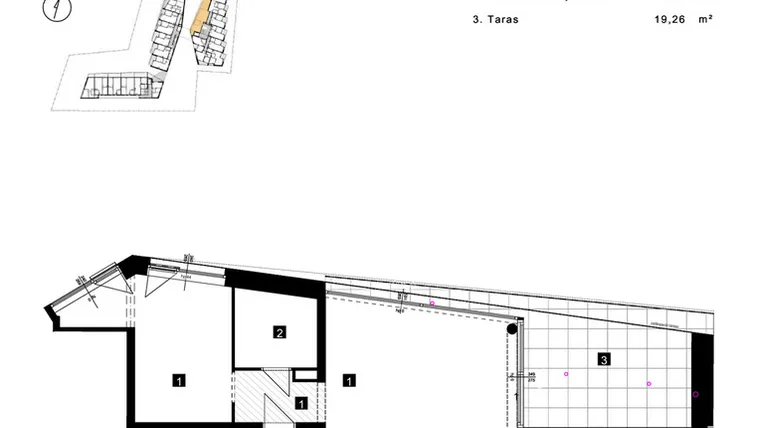 Rzut - Mieszkanie na sprzedaż 2 pokoje o powierzchni 51,9 m² - numer C.1.7 w Cisha Apartamenty Dziwnów