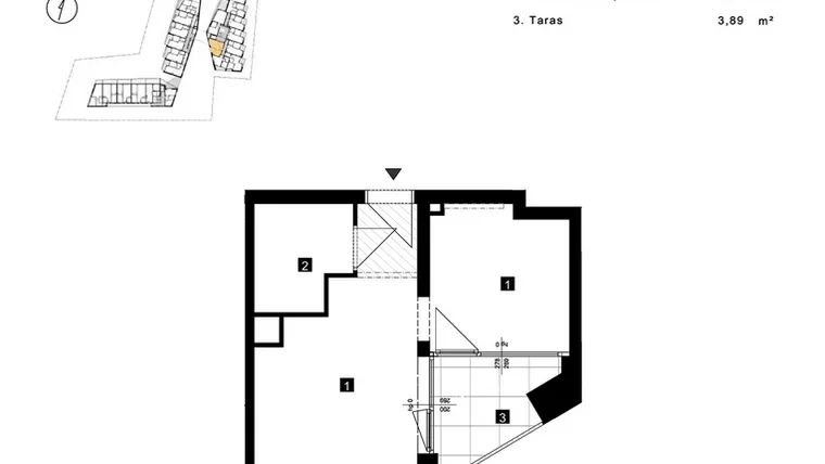 Rzut - Mieszkanie na sprzedaż 2 pokoje o powierzchni 29,68 m² - numer C.1.14 w Cisha Apartamenty Dziwnów