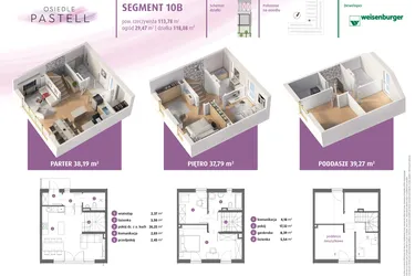 Rzut - Dom na sprzedaż 3 pokoje o powierzchni 115,25 m² - numer 10b w Osiedle Pastell