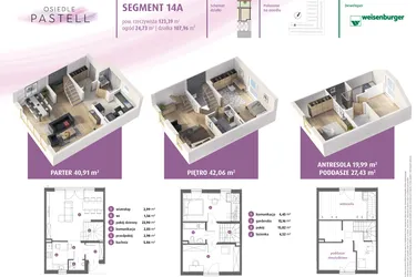 Rzut - Dom na sprzedaż 4 pokoje o powierzchni 123,39 m² - numer 14a w Osiedle Pastell